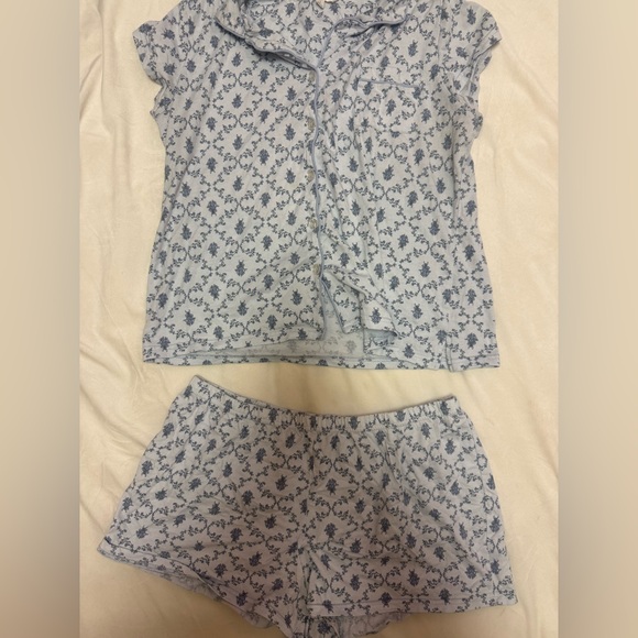 Laura Ashley Other - Laura Ashley Pale Blue Floral Blouse